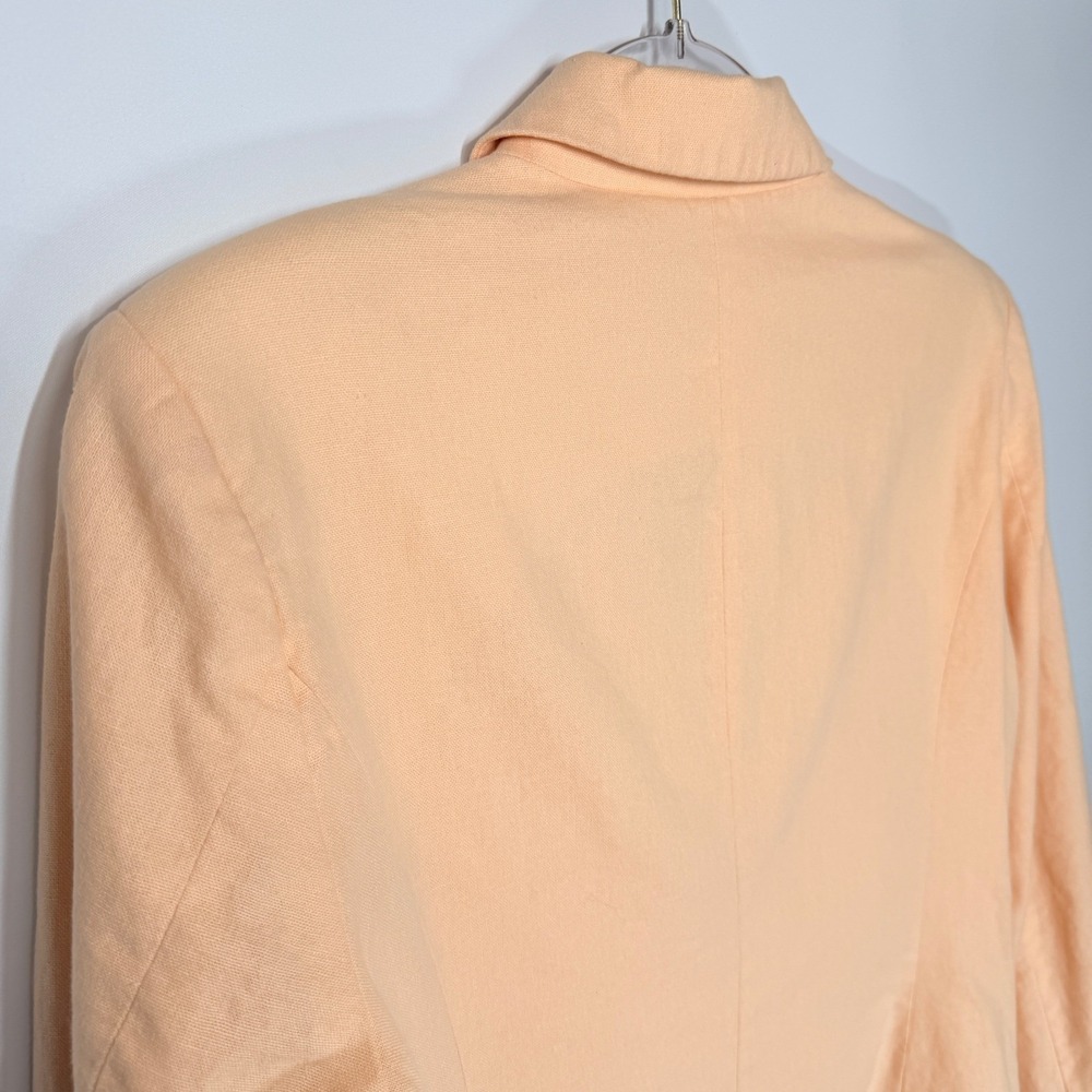 A Loves A Womens Peach Linen Blend Double Breasted Blazer Size L - Picture 6 of 10